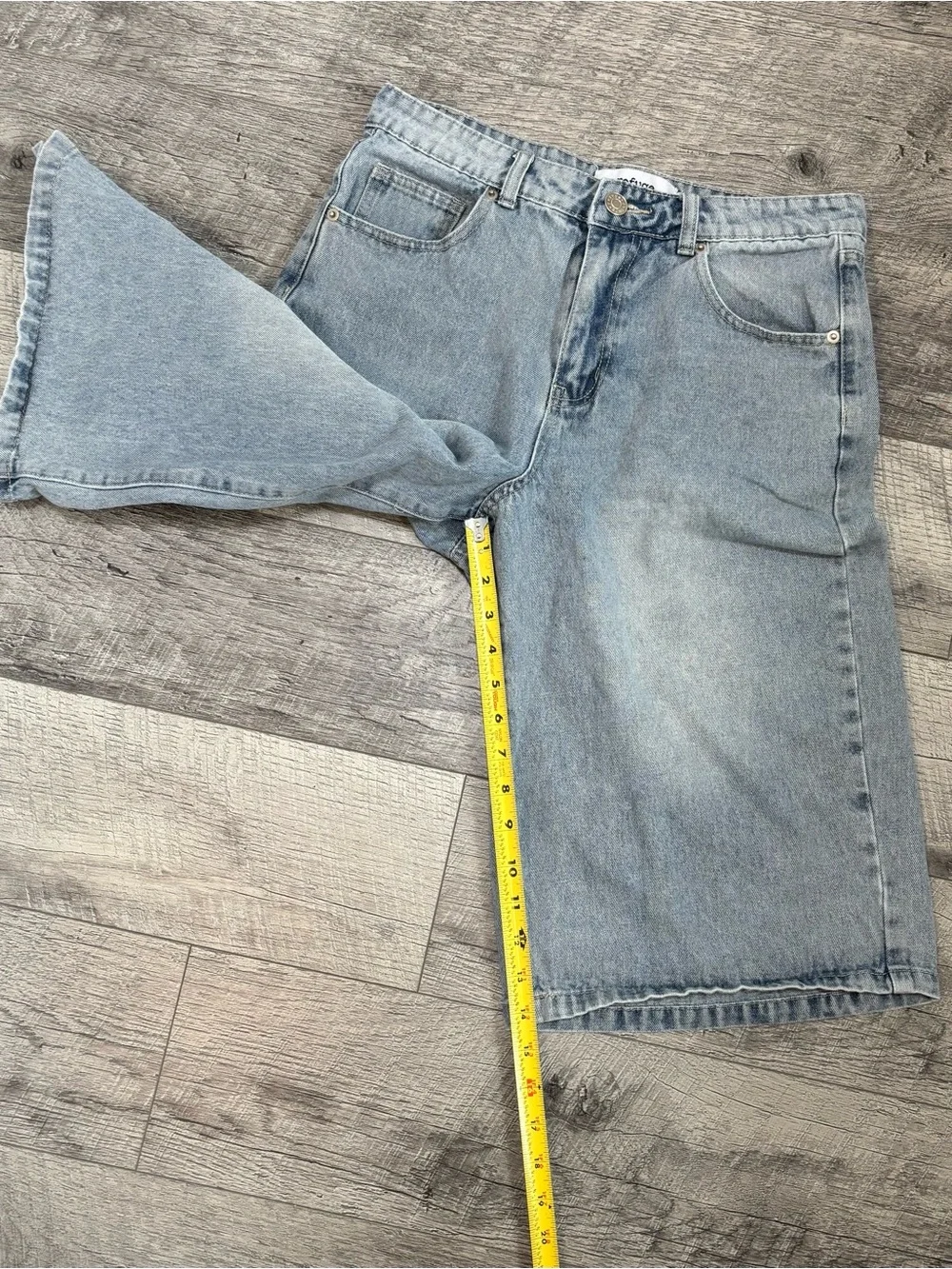 Refuge High Waisted Wide Leg Denim Jorts Faded Black Skater Baggy Shorts S/P Y2K